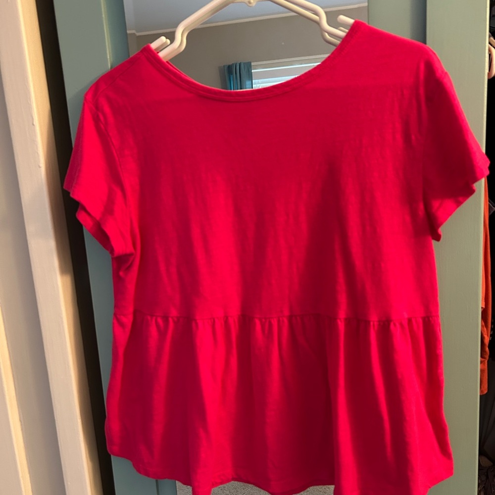 Women's Pink Peplum Top